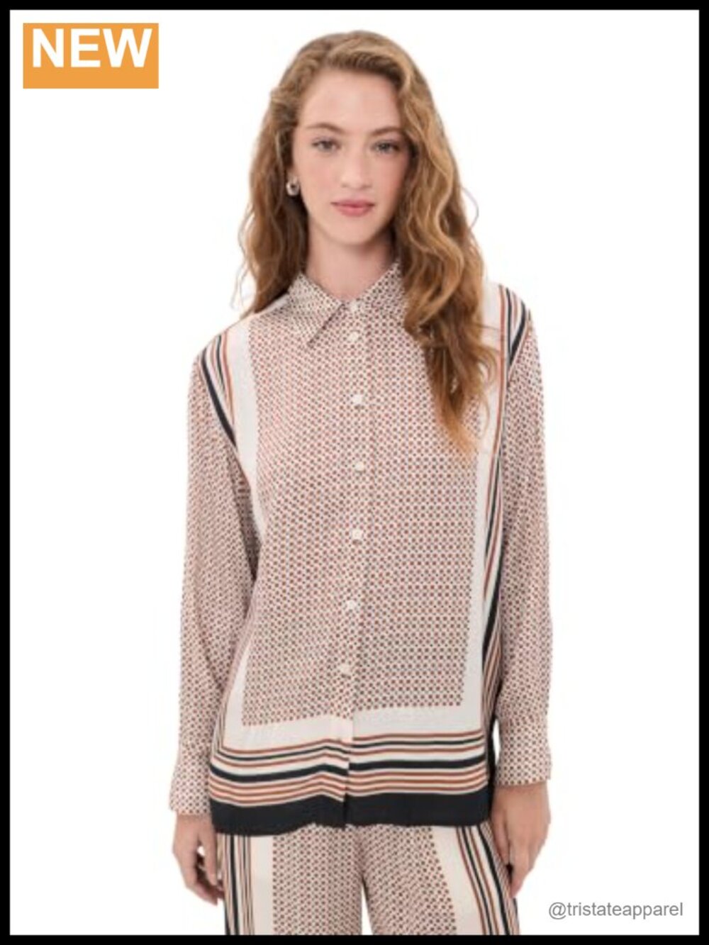 ALC Maisie Top - Viscose Satin Blouse - Button Cuff